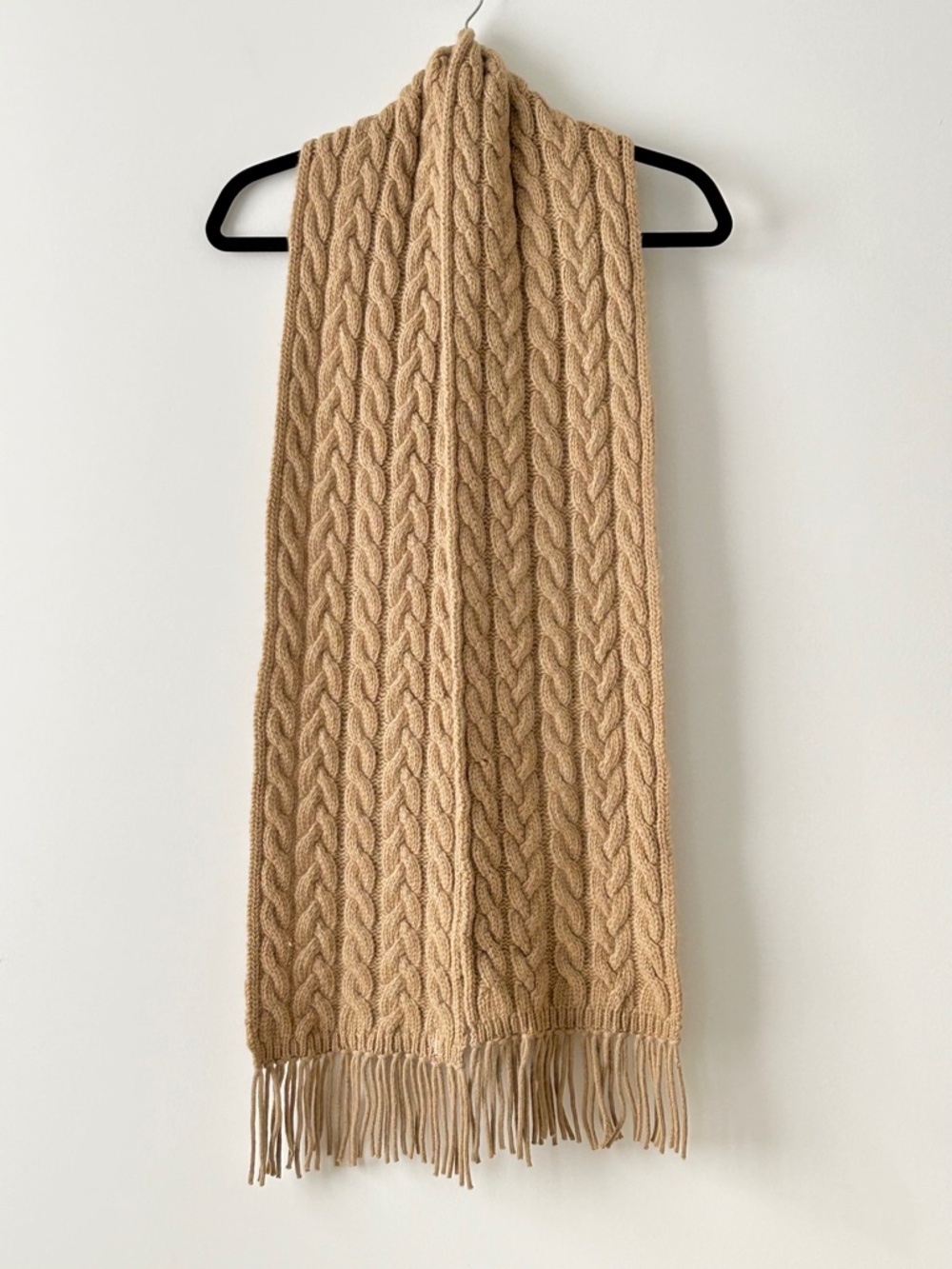 Ralph Lauren Lambswool & Angora Cable Knit Scarf